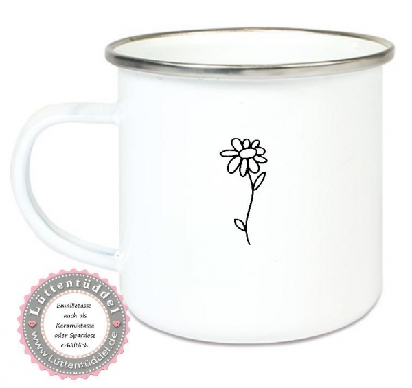 ♥ Tasse Emailletasse Becher Herzenzmensch Blumenwiese schön dass es dich gibt. Geburtstag, Muttertag, Vatertag, Abschied, Jubiläum, Geschenk, von Lüttentüddel